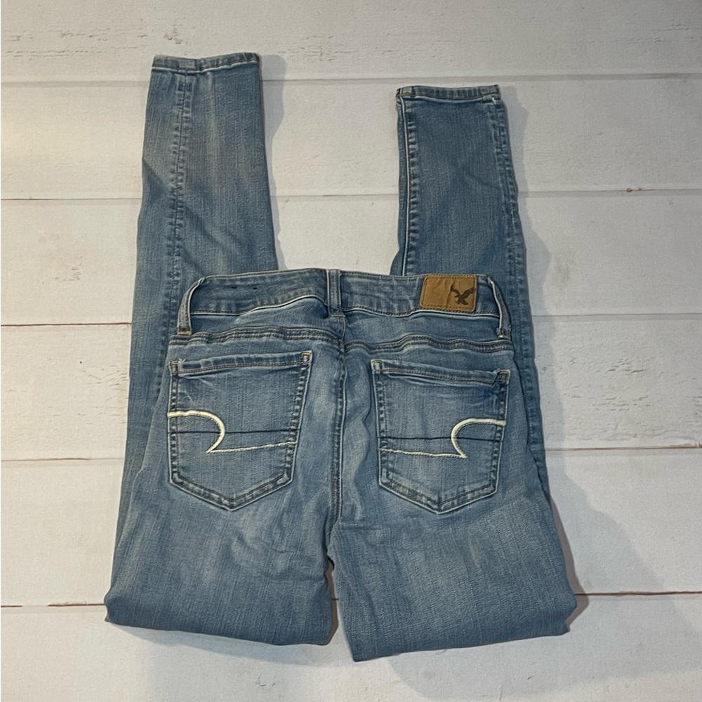 American Eagle super Stretch Skinny Jeans Size 0 - Picture 2 of 3